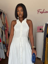 Load image into Gallery viewer, White maxi mini pleats dress
