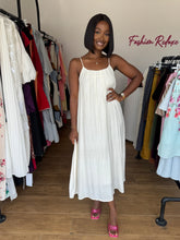 Load image into Gallery viewer, Cream maxi open back shift dress
