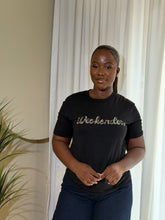 Load image into Gallery viewer, Black embroidered Tshirt
