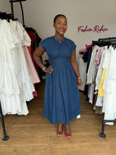 Load image into Gallery viewer, Denim maxi flair dress
