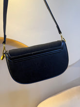 Load image into Gallery viewer, Black suede gold detail side bag
