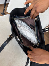 Load image into Gallery viewer, Black midaxi tote bag
