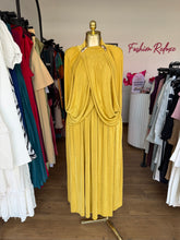 Load image into Gallery viewer, Mustard gold detail slinky dress
