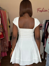 Load image into Gallery viewer, White mini cap sleeves mini dress
