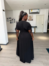 Load image into Gallery viewer, Black elastic waist maxi dress
