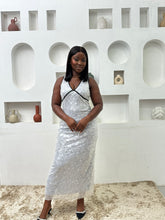 Load image into Gallery viewer, Grey sequin midi bodycon dress
