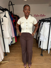 Load image into Gallery viewer, Brown tie waist trousers
