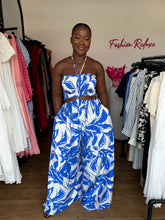 Load image into Gallery viewer, Blue and white jumpsuit
