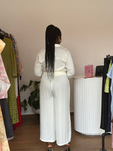 Load image into Gallery viewer, Cream satin belted two piece

