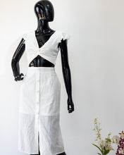 Load image into Gallery viewer, White soft linen midi two piece
