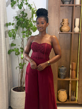 Load image into Gallery viewer, Wine corset two piece
