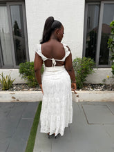 Load image into Gallery viewer, White open back maxi floral dress
