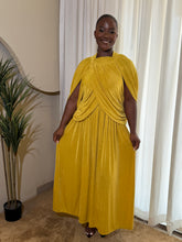 Load image into Gallery viewer, Mustard gold detail slinky dress
