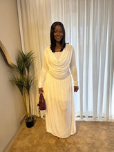 Load image into Gallery viewer, White stretchy longsleeves maxi dress
