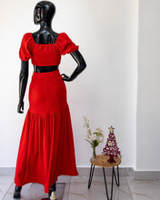 Load image into Gallery viewer, Red maxi skirt two piece
