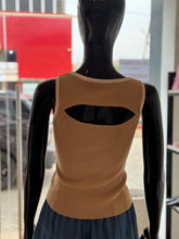 Load image into Gallery viewer, Brown cut back knit top
