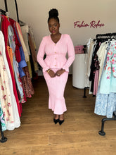 Load image into Gallery viewer, Pink knit jeweled two piece
