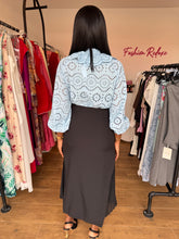 Load image into Gallery viewer, Black side pleats midi corporate skirt
