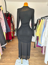 Load image into Gallery viewer, Black mesh long sleeves dress
