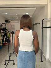 Load image into Gallery viewer, White crop sleeveless top
