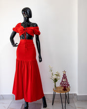 Load image into Gallery viewer, Red maxi skirt two piece
