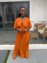 Load image into Gallery viewer, Burnt orange pleated jumpsuit
