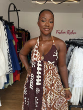 Load image into Gallery viewer, Brown patterned maxi dress
