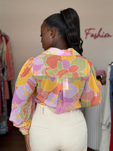 Load image into Gallery viewer, Multicolored chiffon long sleeves shirt
