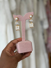 Load image into Gallery viewer, Gold and pearl drop earrings
