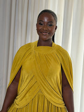 Load image into Gallery viewer, Mustard gold detail slinky dress
