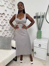 Load image into Gallery viewer, Grey midi cut out dress
