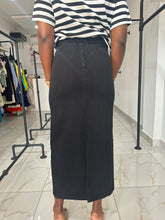 Load image into Gallery viewer, Black denim maxi skirt
