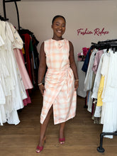 Load image into Gallery viewer, Peach and cream wrap skirt two piece
