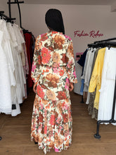 Load image into Gallery viewer, Floral chiffon belted maxi dress
