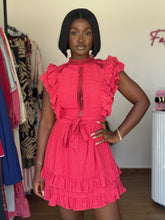 Load image into Gallery viewer, Pink mini belted dress
