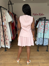 Load image into Gallery viewer, Pink tweed mini skirt two piece
