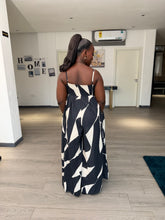 Load image into Gallery viewer, Deep blue and white maxi jumpsuit
