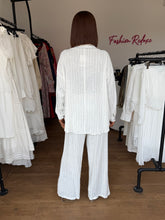 Load image into Gallery viewer, Black and white striped trousers two piece
