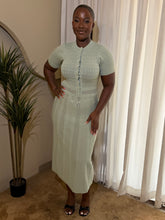 Load image into Gallery viewer, Green maxi knit dress
