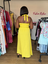 Load image into Gallery viewer, Yellow open back maxi dress
