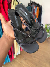 Load image into Gallery viewer, Black beaded mules
