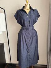 Load image into Gallery viewer, Denim maxi belted dress
