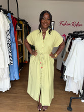 Load image into Gallery viewer, Green belted dress

