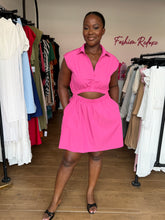 Load image into Gallery viewer, Pink cut out mini dress
