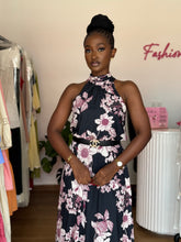 Load image into Gallery viewer, Floral belted midi dress
