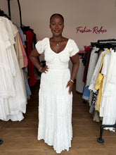 Load image into Gallery viewer, White open back maxi dress
