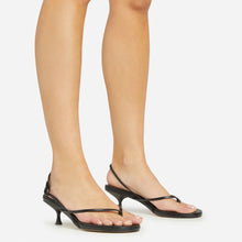 Load image into Gallery viewer, Black sandal kitten heels
