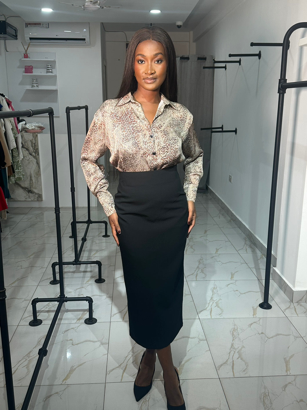 Black pencil skirt