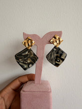 Load image into Gallery viewer, Gold marble earrings
