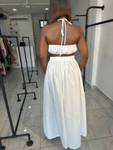 Load image into Gallery viewer, White cut out open back maxi dress
